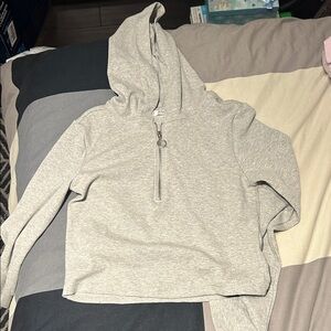 Ardene Light Gray Zip-Up Hoodie